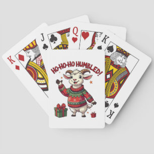 Ho Ho Ho Santa Hat Christmas Santa Goat Playing Cards