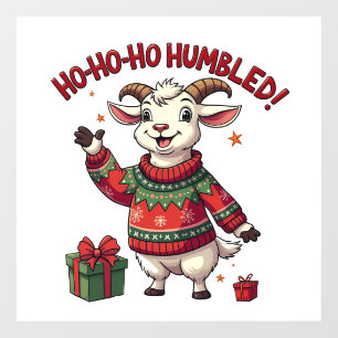 Ho Ho Ho Santa Hat Christmas Santa Goat Window Cling