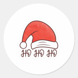Ho Ho Ho Santa Hat Classic Round Sticker