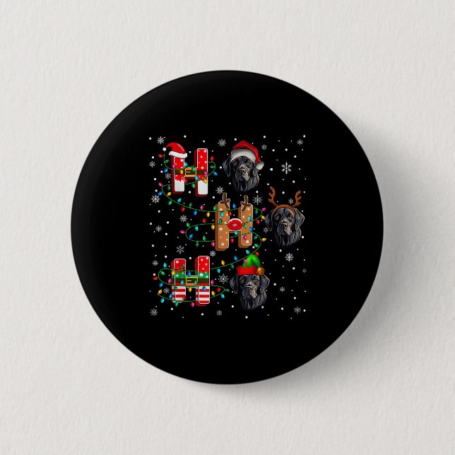Ho Ho Ho Santa Hat Elf Matching Labrador Retriever 6 Cm Round Badge (Front)