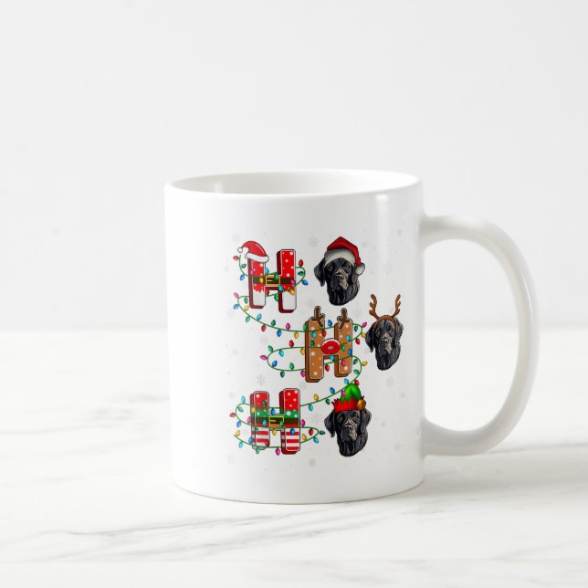 Ho Ho Ho Santa Hat Elf Matching Labrador Retriever Coffee Mug (Right)