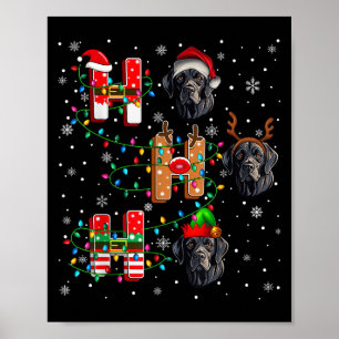 Ho Ho Ho Santa Hat Elf Matching Labrador Retriever Poster
