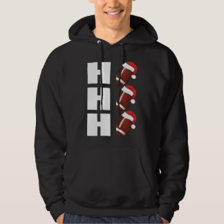 HO HO HO Santa Hat Funny Football Christmas Hoodie