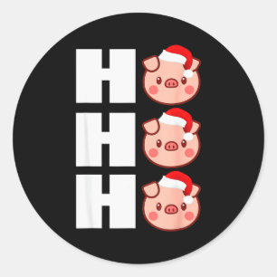 Ho Ho Ho Santa Hat Funny G Christmas Tee Classic Round Sticker