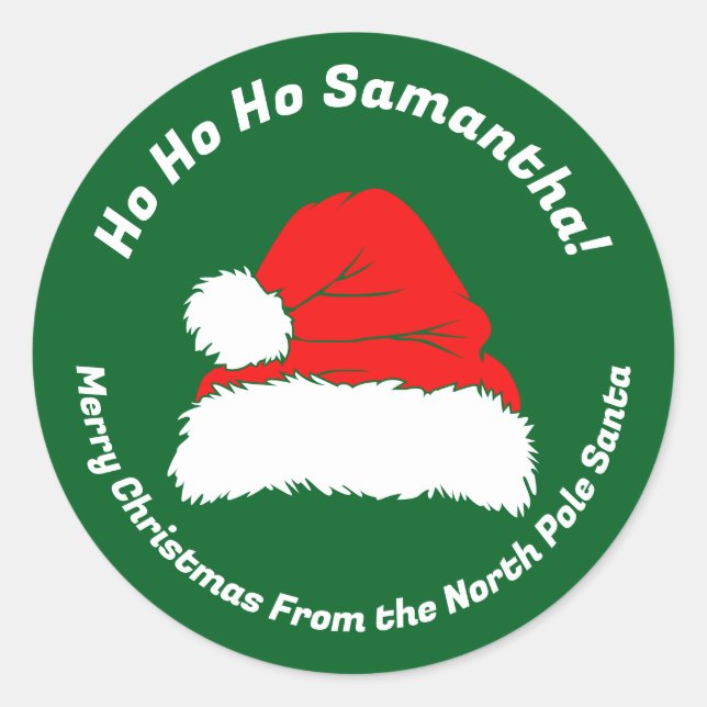 Ho ho ho Santa Merry Christmas Classic Round Sticker (Front)