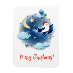 Ho ho ho! Santa on the aeroplane Magnet