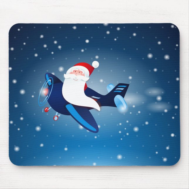 Ho ho ho! Santa on the aeroplane, mousepad (Front)