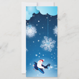 Ho ho ho! Santa on the aeroplane, rack card