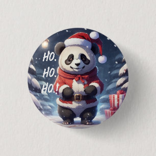 HO.HO.HO SANTA PANDA 3 CM ROUND BADGE