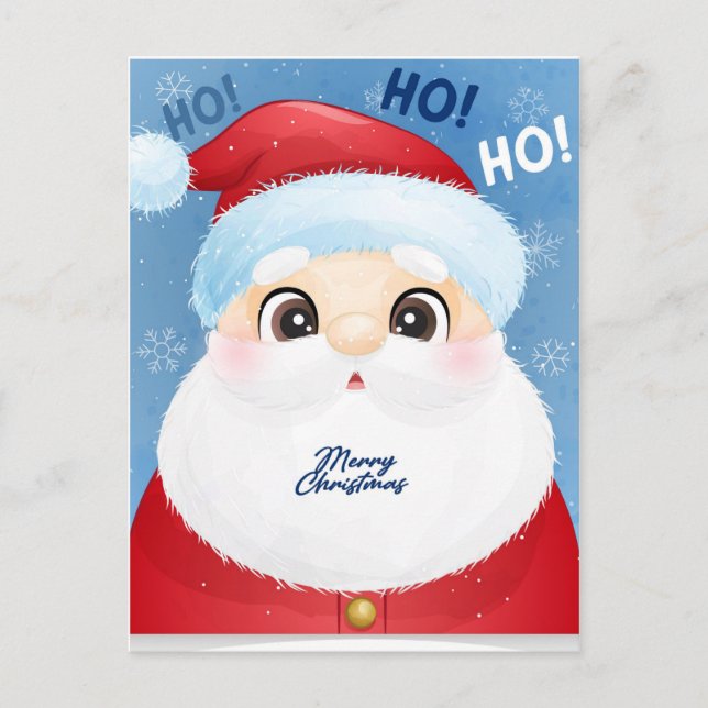 Ho Ho Ho Santa Postcard (Front)