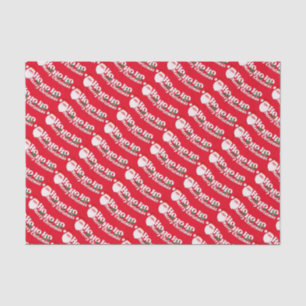 Ho ho ho Santa red green white tissue paper