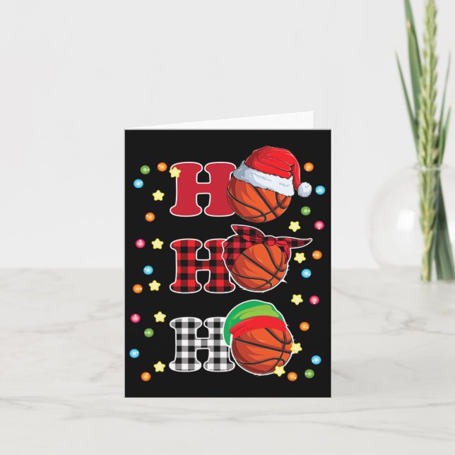 Ho Ho Ho Santa Red Plaid Christmas Lights Pajama S Card (Front)