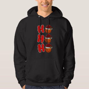 Ho Ho Ho Santa Red Plaid Claus Christmas Pajama Ba Hoodie