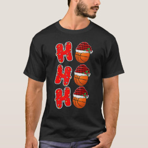 Ho Ho Ho Santa Red Plaid Claus Christmas Pajama Ba T-Shirt