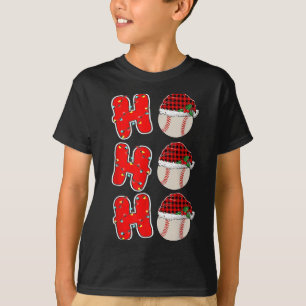 Ho-ho-ho Santa Red Plaid Claus Christmas Pajama Ba T-Shirt