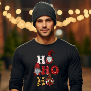 Ho Ho Ho Santa, Reindeer, Snowflakes, Tiger patter T-Shirt