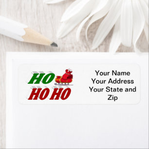 Ho Ho Ho Santa Sleigh Christmas typography