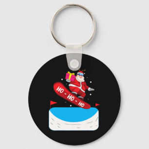 Ho Ho Ho Santa Snowboarder Snowboarding Moves Ugly Key Ring