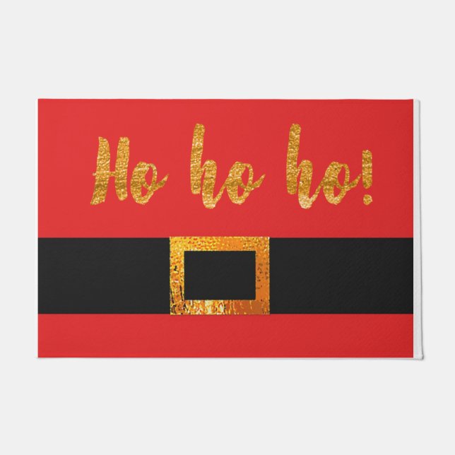 HO HO HO Santa Suit Belt Doormat Door Mat (Front)