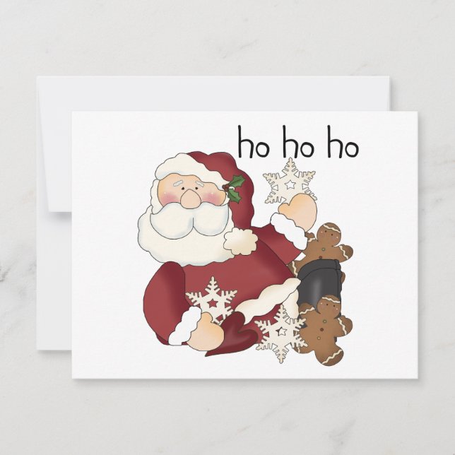 Ho Ho Ho Santa T-shirts and gifts Holiday Card (Front)