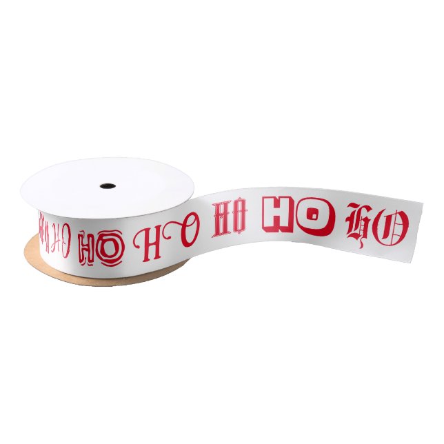 HO HO HO SATIN RIBBON (Spool)