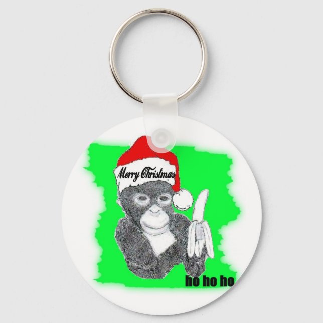 ho ho ho SOME MONEKY BUSINESS AT XMAS TIME Key Ring (Front)