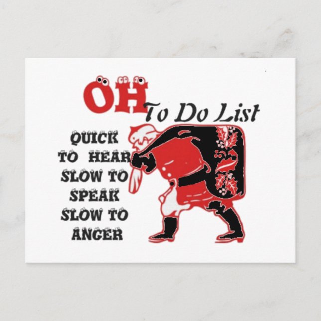 Ho Ho Ho! Special Santa To Do List Art Print Holiday Postcard (Front)
