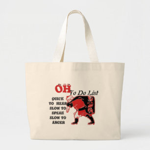 Ho Ho Ho! Special Santa To Do List Art Print Large Tote Bag
