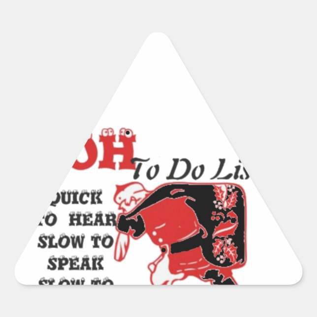 Ho Ho Ho! Special Santa To Do List Art Print Triangle Sticker (Front)