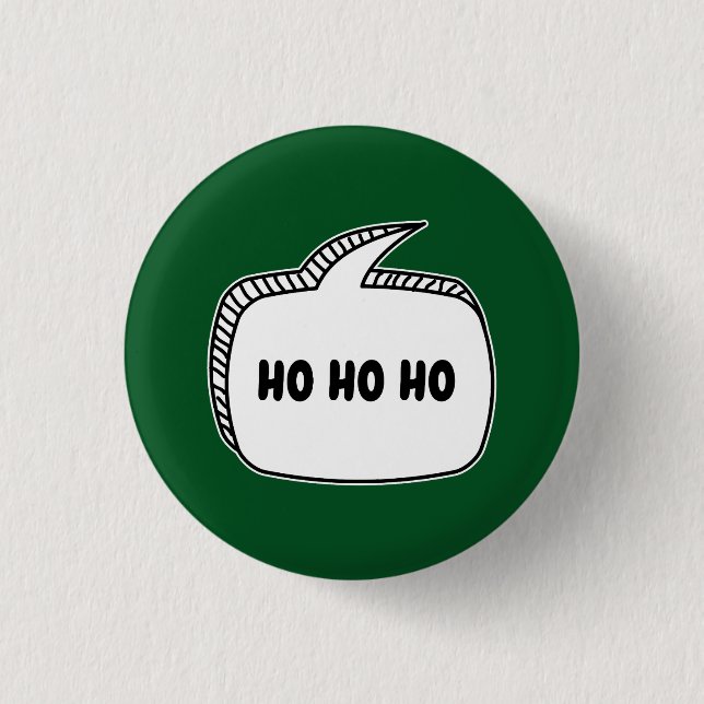 HO HO HO Speech Bubble Button (Front)