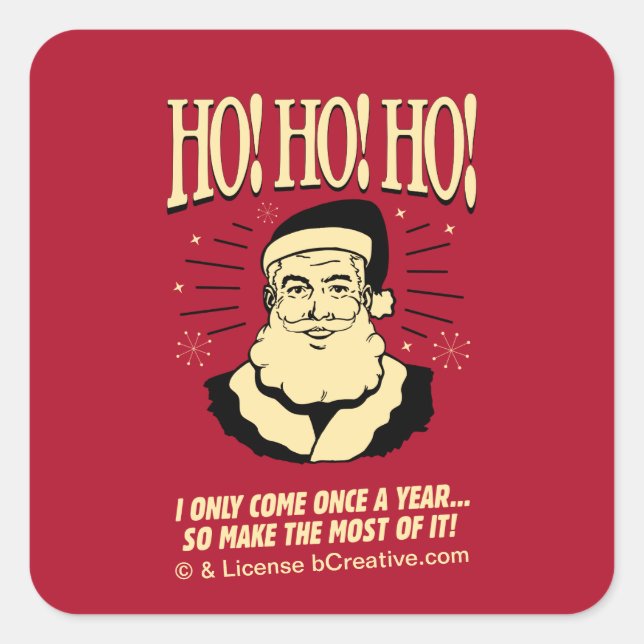 Ho! Ho! Ho! Square Sticker (Front)