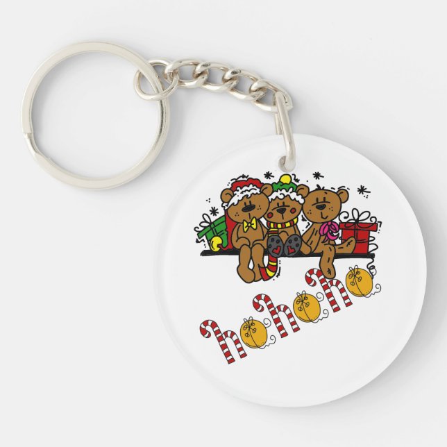 Ho Ho Ho Teddy Bears Key Ring (Front)