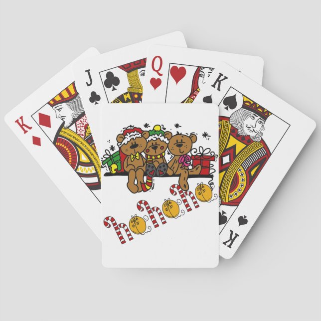 Ho Ho Ho Teddy Bears Playing Cards (Back)