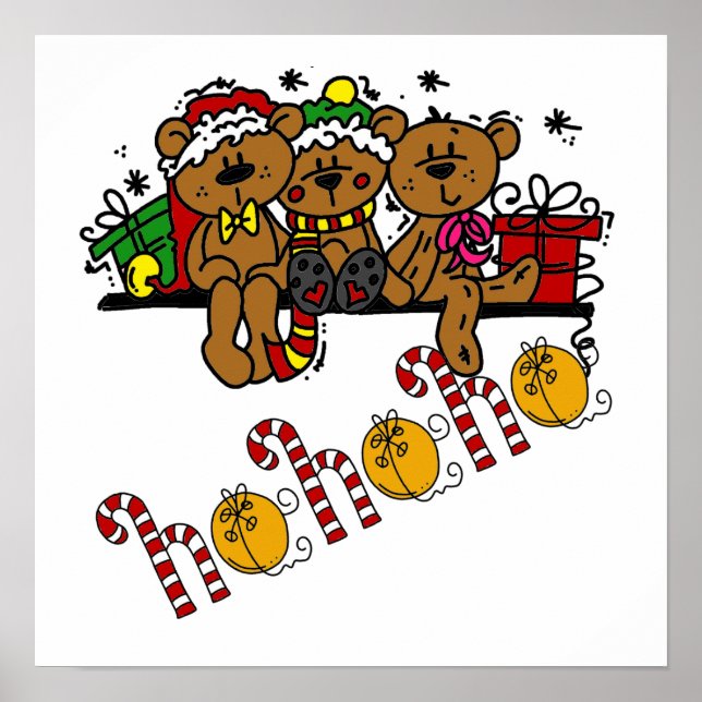 Ho Ho Ho Teddy Bears Poster (Front)