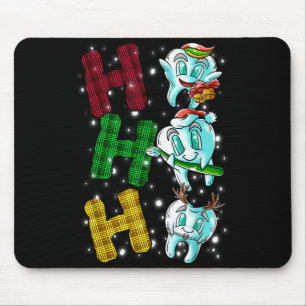 Ho Ho Ho Teeth Santa Claus Dentist Ugly Christmas Mouse Mat