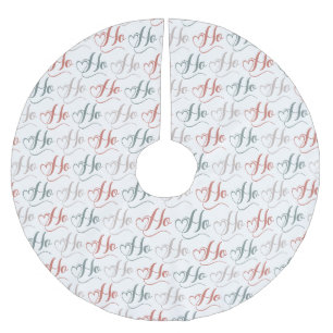 Ho Ho Ho Typography Pattern Brushed Polyester Tree Skirt