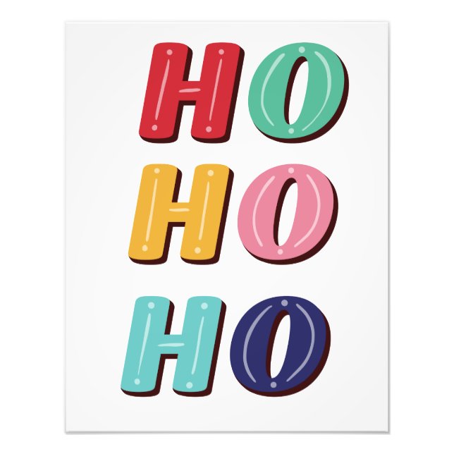 Ho Ho Ho Typography Photo Print (Front)