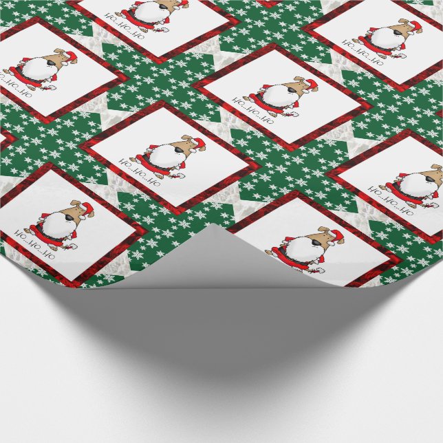 HO HO HO Very Funny Santa Costume Sarcastic Dog Wrapping Paper (Corner)
