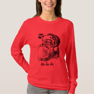 Ho ho ho Vintage Santa Claus Red Long Sleeve T-Shi T-Shirt