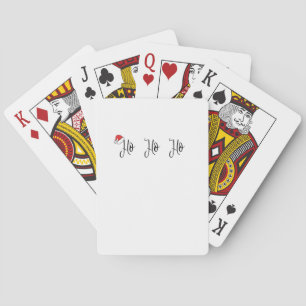 Ho Ho Ho wearing a red santa hat Playing Cards