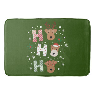 Ho Ho Ho Welsh Terrier Merry Christmas Bath Mat