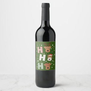 Ho Ho Ho Welsh Terrier Merry Christmas Wine Label