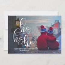 Ho Ho Ho White Overlay Holiday Photo