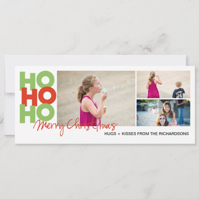 Ho Ho Ho x3! Holiday Card (Front)
