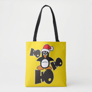 HO HO HO Xmas Penguin + your backgr. & ideas Tote Bag