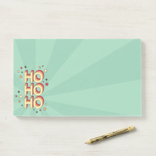 Ho ho ho xmas seasonal stars retro design post-it notes