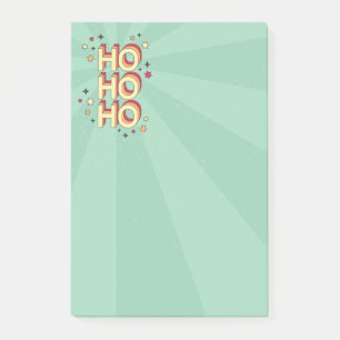 Ho ho ho xmas seasonal stars retro design post-it notes