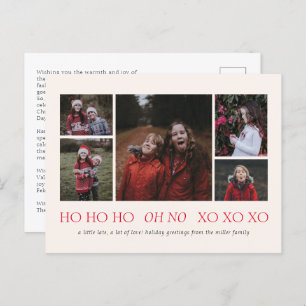 HO HO HO XO XO XO Belated Holiday Postcard