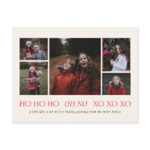 HO HO HO XO XO XO Belated Holiday Postcard