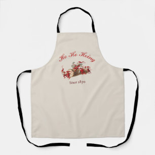 Ho Ho Hoing since 1890 vintage gnomes christmas Apron